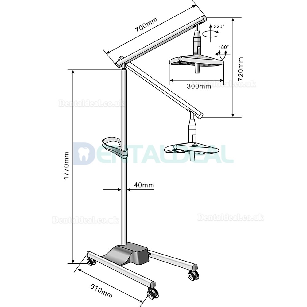 KWS KD-2018L-1 70W Mobile Stand Dental Surgical Lights Shadowless LED Exam Lamp